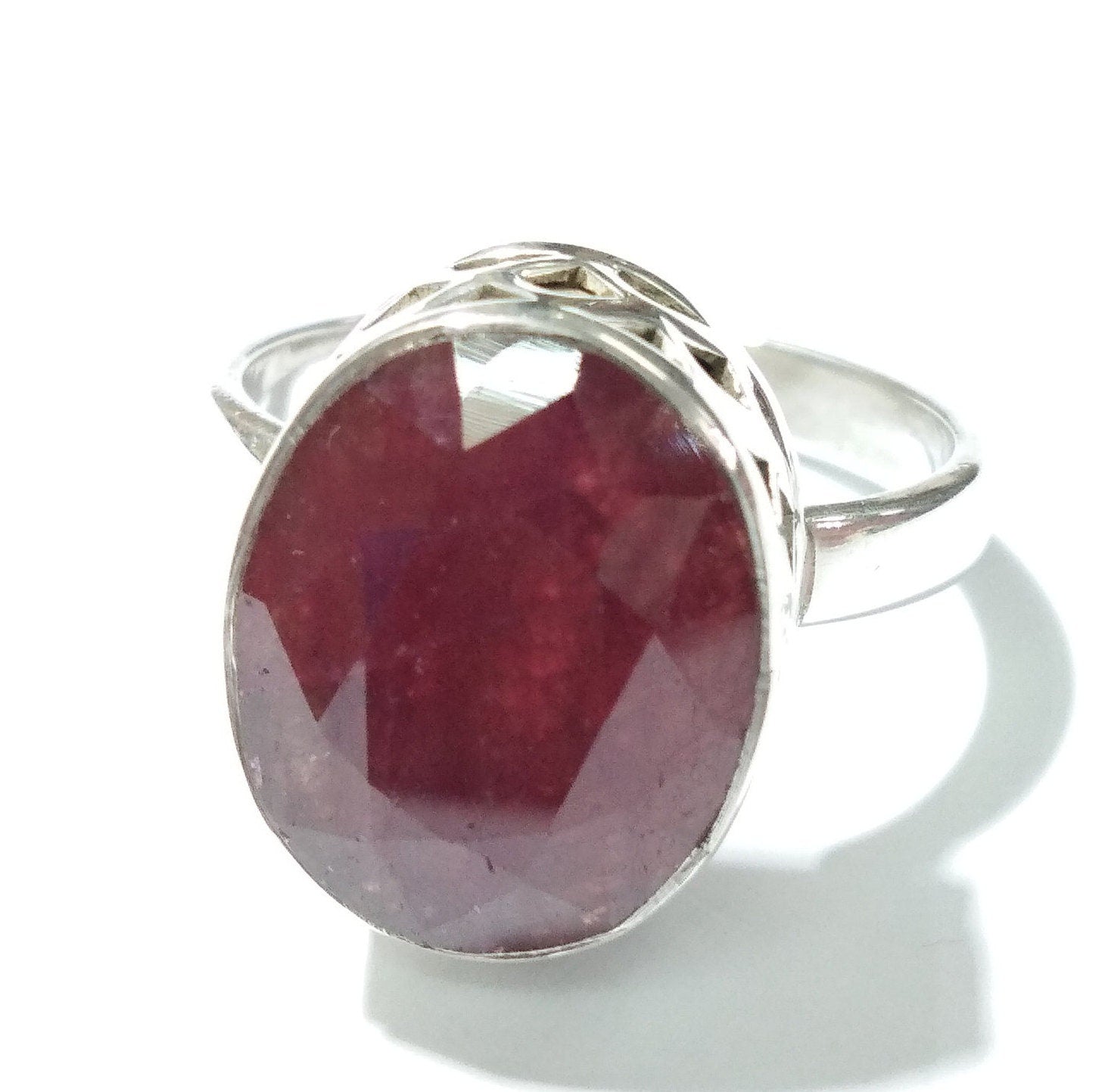 Natural Gemstone Ruby Faceted Rings, 925 Starling Silver Ring, Very Beautiful Stylish Rings, Gift Item Anniversary & Wedding For Girls/Woman